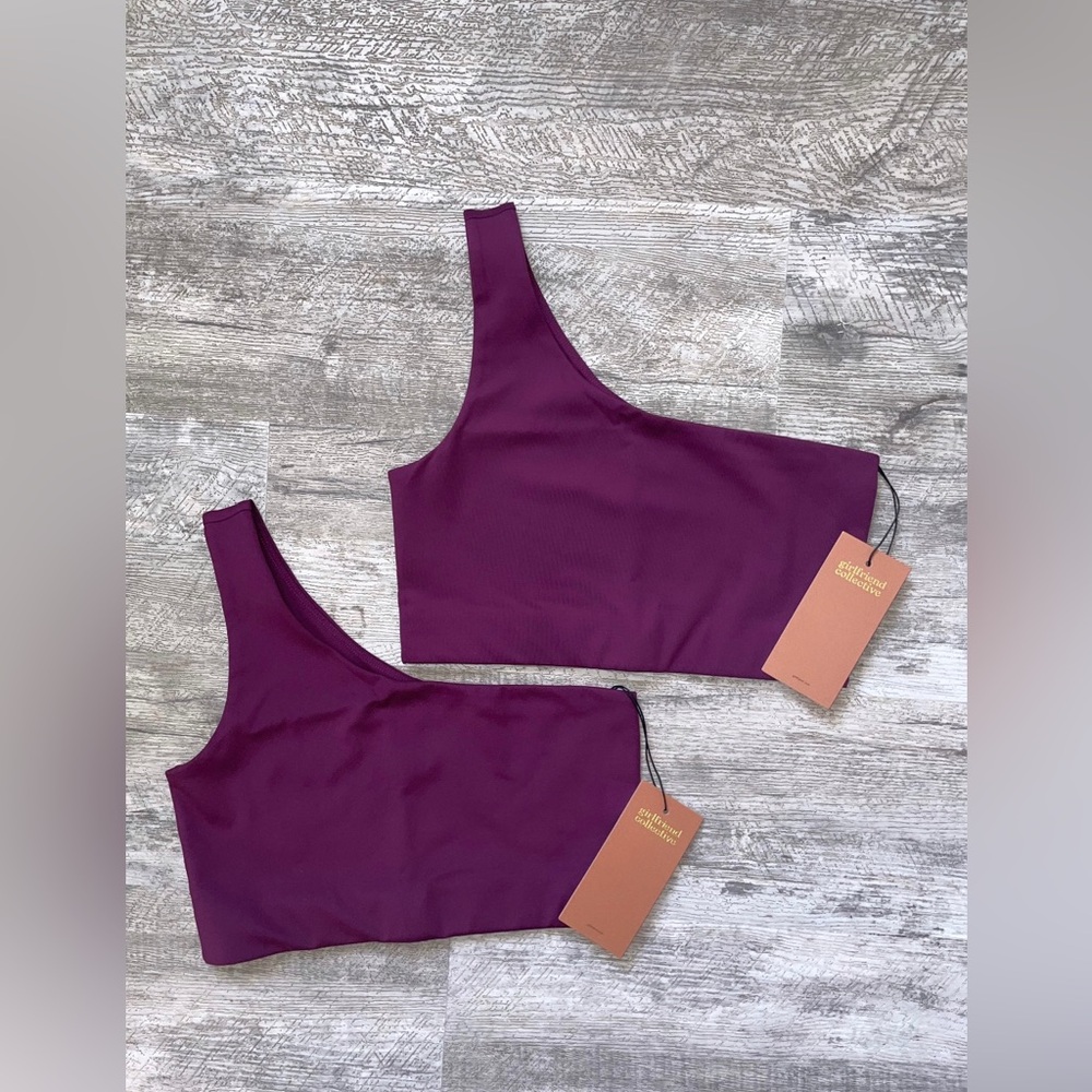 Girlfriend collective bianca one shoulder bra - new with tags